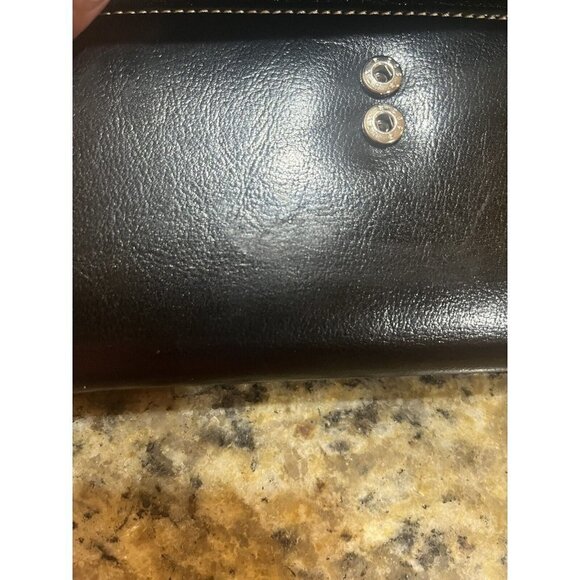 BELLA ROSE BLACK  brown TRIFOLD  WALLET checkbook - Picture 13 of 13